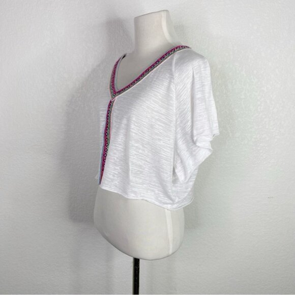 Pitusa White Burnout Sheer Crop Top - Picture 6 of 8